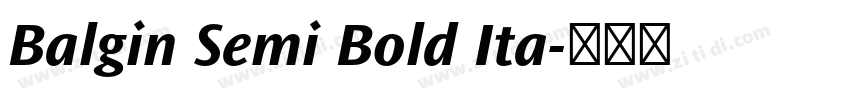 Balgin Semi Bold Ita字体转换